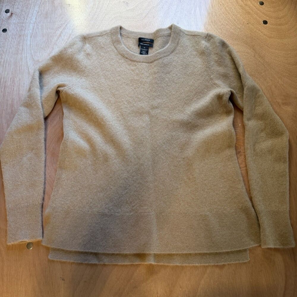 Halogen Cashmere Sweater Women’s Size Medium Oatmeal Beige Tan